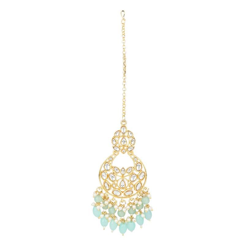 Gold Plated Traditional Kundan Pearl Choker Necklace Jewellery With Dangle Earrings Set